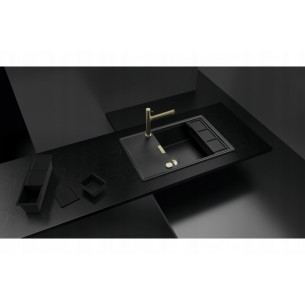 Schock Tia D100LS Puro Cristadur Kitchen Sink Black Granite 2