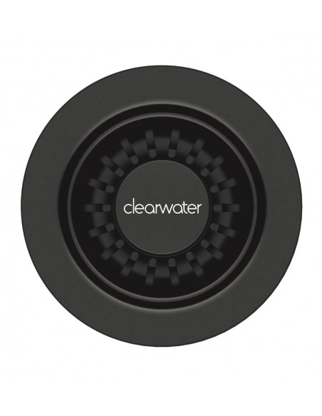 Clearwater 90mm Waste Plug Kitchen Sink Basket Strainer Matt Black W90MB OR W90OMB + Overflow