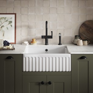 Thomas Denby Chiltern 600mm Butler Kitchen Sink Fluted Front Ceramic TCH600 2
