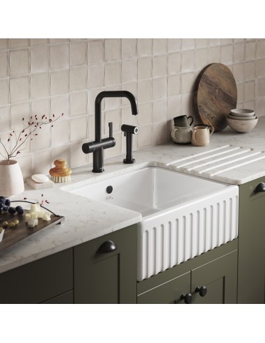 Thomas Denby Chiltern 600mm Butler Kitchen Sink Fluted Front Ceramic TCH600