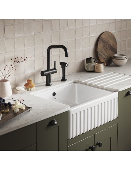 Thomas Denby Chiltern 600mm Butler Kitchen Sink Fluted Front Ceramic TCH600