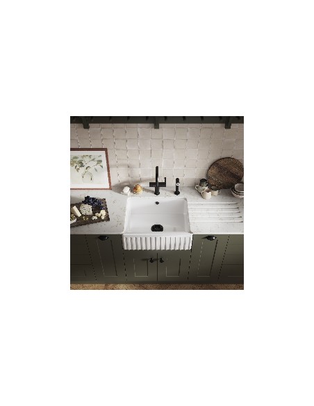 Thomas Denby Chiltern 600mm Butler Kitchen Sink Fluted Front Ceramic TCH600