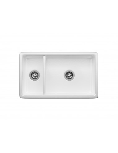 800mm Thomas Denby Bredon Butler Kitchen Sink 1.5 Bowl Fluted Ceramic TBR800