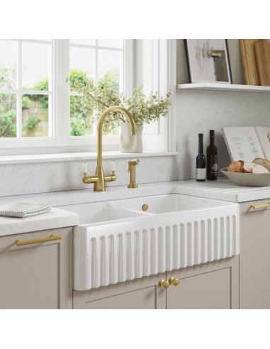 Thomas Denby Buxton 900mm Butler Kitchen Sink 2.0 Fluted Apron Front TBU900
