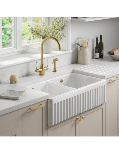 Thomas Denby Buxton 900mm Butler Kitchen Sink 2.0 Fluted Apron Front TBU900