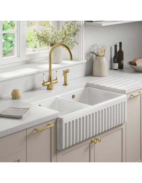 Thomas Denby Buxton 900mm Butler Kitchen Sink 2.0 Fluted Apron Front TBU900