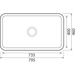 Thomas Denby Essex Butler Kitchen Sink 800mm Apron Front White Ceramic TES800 2