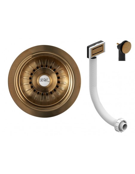 90mm Brushed Brass Waste Kit Thomas Denby Strainer 1.0/2.0 TD1WBB