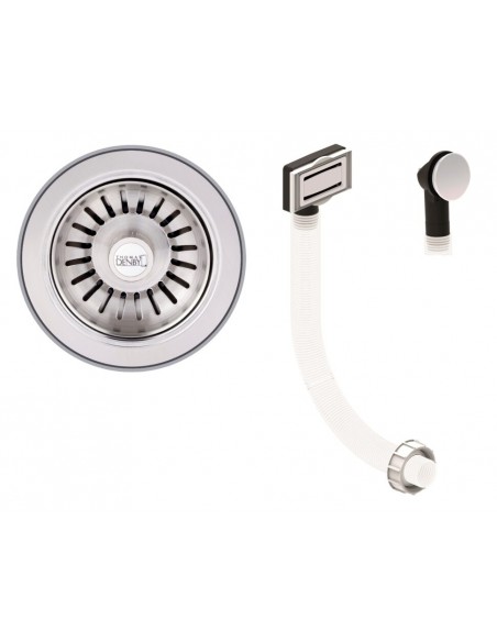 90mm Thomas Denby Waste Kit Brushed Steel Sink Strainer 1.0 / 1.5 TD1WBS TD2WBS