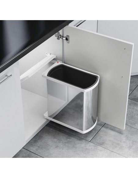 Hailo Uno Waste Bin 18L Side Mount Stainless Steel 450mm Auto Open Lid 50262014