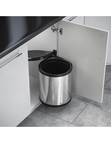 Hailo Mono Waste Bin Kitchens 400mm Auto Lid Opening 15L 50212041 Stainless Steel  3515031