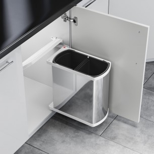 Hailo Uno Waste Bin 16L 450 Auto Lid Open Side Mount Stainless Steel 50262023 2