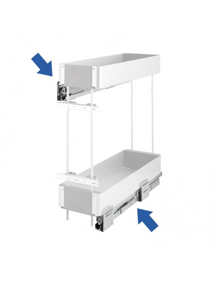 400mm Kessebohmer K-Line Pull-Out Kitchen Base Silver Double Storage  KBP400KLS
