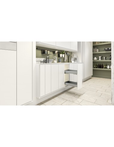 300mm Kessebohmer K-Line Base Kitchen Pull-Out Silver Soft-Closing  KBP400KLS