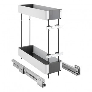 300mm Kessebohmer K-Line Base Kitchen Pull-Out Silver Soft-Closing  KBP400KLS 2