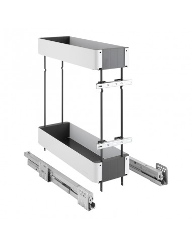 300mm Kessebohmer K-Line Base Kitchen Pull-Out Silver Soft-Closing  KBP400KLS