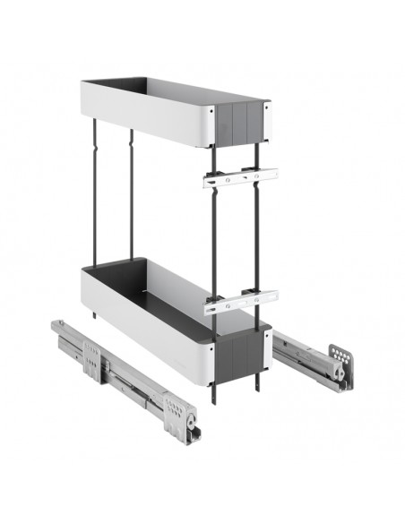 300mm Kessebohmer K-Line Base Kitchen Pull-Out Silver Soft-Closing  KBP400KLS