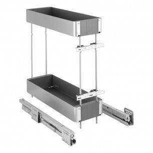 400mm Kessebohmer K-Line Pull-Out Kitchen Base Silver Double Storage  KBP400KLS 2