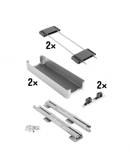 400mm Kessebohmer K-Line Base Pull-Out Anthracite Soft Closing KBP400KLA