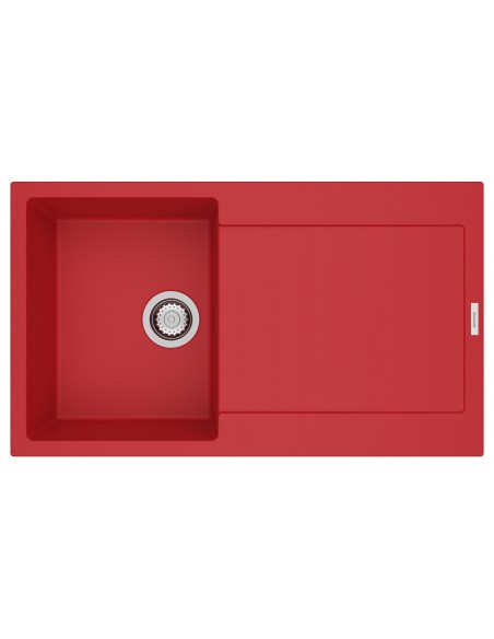 Clearwater Carina Poppy D100S Kitchen Sink Granite Red & Waste CARD100SPP