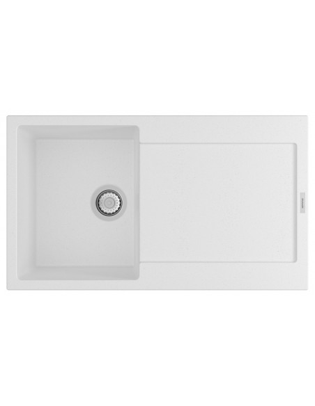Clearwater Carina D100S Polar White Granite Kitchen Sink & Waste CARD100SPO