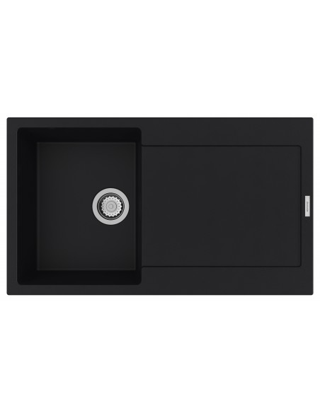 Clearwater Carina Nero D100S Granite Kitchen Sink 1.0 Bowl & Waste CARD100SNE