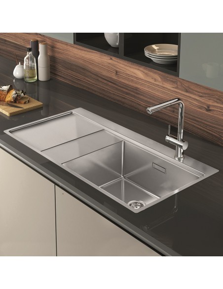 Clearwater Xeron 105 Kitchen Sink Square 1.0 Bowl 1.2 Stainless Steel ML1F143A2