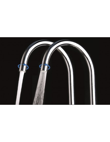 Clearwater Rococo Brushed Nickel Kitchen Tap Twin Lever 0.3 Bar Low ROC2BN