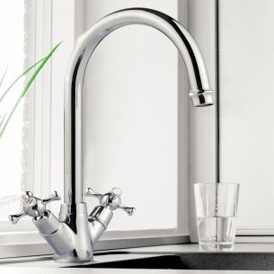 Clearwater Cottage Crosshead Chrome Kitchen Tap WRAS Low Pressure 0.2 COTC 2