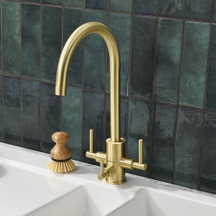 Clearwater Stella Tri Filter Kitchen Mixer Tap Brushed Brass ST2BB 2