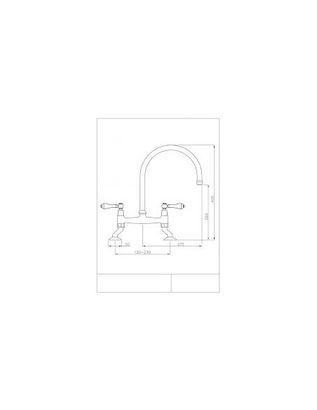 Clearwater Elegance Bridge Chrome Kitchen Tap White Twin Levers 0.1 ELB10CP