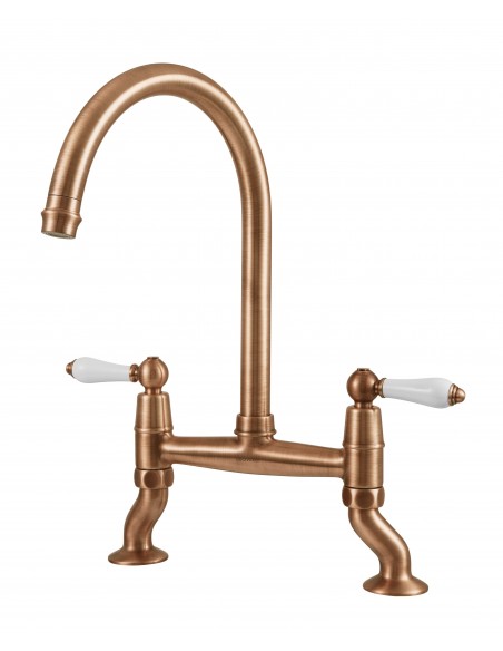 Clearwater Elegance Bridge Handspray Brushed Copper Kitchen Tap ELBR10BC