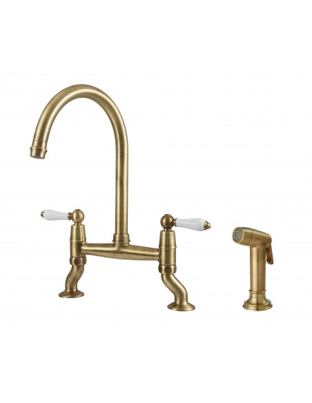 Clearwater Elegance Bridge Handspray Brushed Bronze Kitchen Tap ELBR10BZ