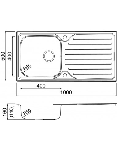 Clearwater Ava Kitchen Sink 1.0 Large Stainless Steel Reversible AV100