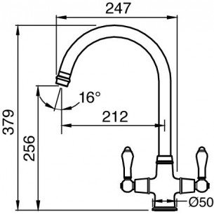 Clearwater Elegance Monobloc Copper White Twin Lever Kitchen Tap WRAS EL20BC 2