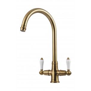 Clearwater Elegance Monobloc Brass Brushed White Lever Kitchen Tap EL20BB 2