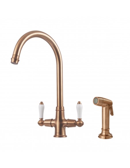 Clearwater Elegance Handspray Copper Kitchen Tap + Pull Out WRAS ELR20BC
