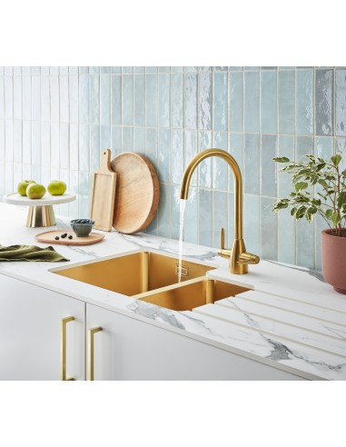 Clearwater Tutti Kitchen Tap Artisan Brass Low...