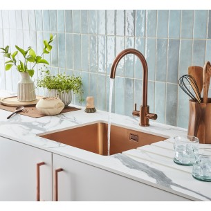Clearwater Loreto Kitchen Tap Twin Lever Brushed Copper