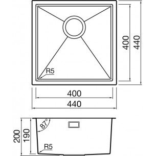 Clearwater Volta Black VL400BL Matt Kitchen Sink 1mm PVD Inset Under 2