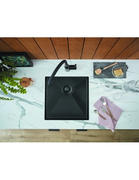 Clearwater Volta Black VL400BL Matt Kitchen Sink 1mm PVD Inset Under