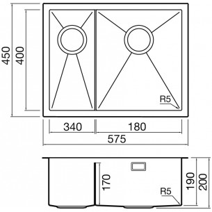 Clearwater Volta VL53RBL Black PVD 1.5 Kitchen Sink Under Inset 2