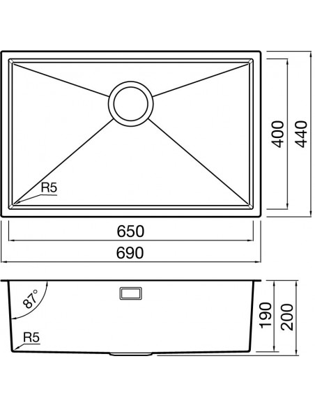 Clearwater Volta VL650DBB Brass Kitchen Sink Undermount Or Inset PVD VL650DBB