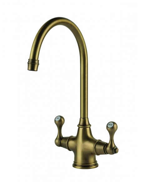 Clearwater Coriolis Kitchen Tap Twin Lever Brushed Bronze Low 0.3 Bar CO2BZ