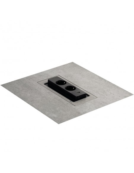 EVOline Backflip Ceramic Grey Kitchen UK Sockets & C USB Charger 1592 7102 0400