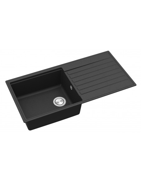 Clearwater Kameo Smart Jet Black Kitchen Sink 1.0 Granite Quarex KAMD100LJT