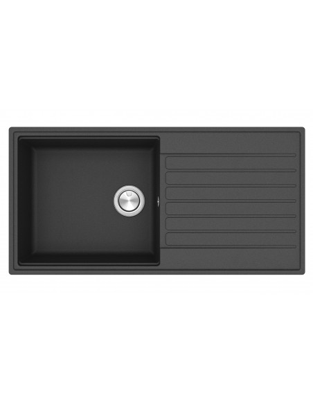 Clearwater Kameo Smart Jet Black Kitchen Sink 1.0 Granite Quarex KAMD100LJT
