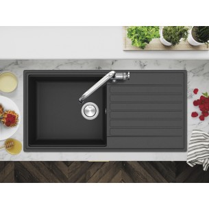 Clearwater Kameo Smart Jet Black Kitchen Sink 1.0 Granite Quarex KAMD100LJT
