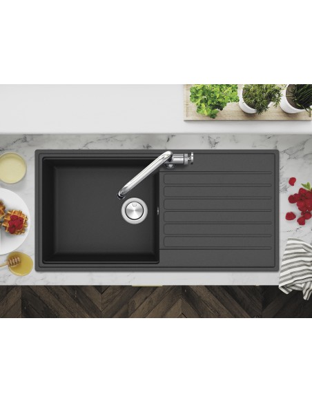 Clearwater Kameo Smart Jet Black Kitchen Sink 1.0 Granite Quarex KAMD100LJT