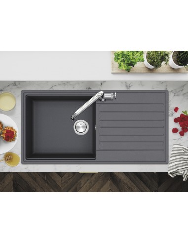 Clearwater Kameo Smart Kitchen Sink Slate 1.0 Granite Quarex 1000x500 KAMD100LSL